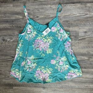 Torrid floral blue and pink tank top